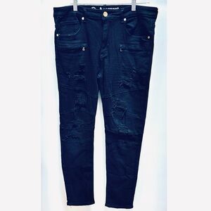 Argonaut Nation Premium Denim Goods Men's Black Distressed Jeans 36” X 32” VGC